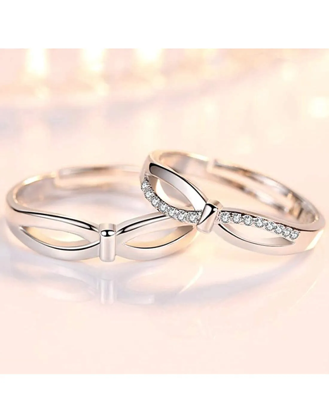 Karatcart Couple Adjustable Ring for Men and Women
