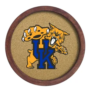 Kentucky Wildcats: Mascot - "Faux" Barrel Framed Cork Board