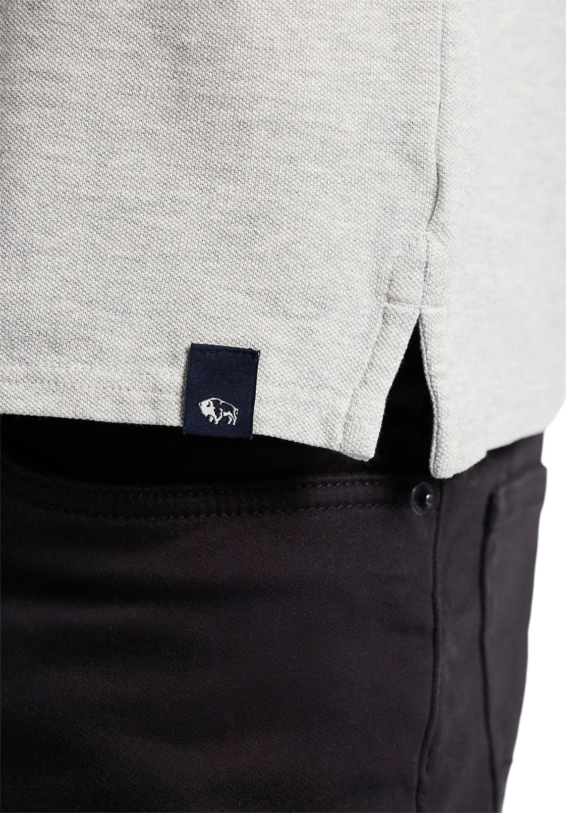 Kindell Men's Short-Sleeve Piqué Polo, Heather Grey - BM24608