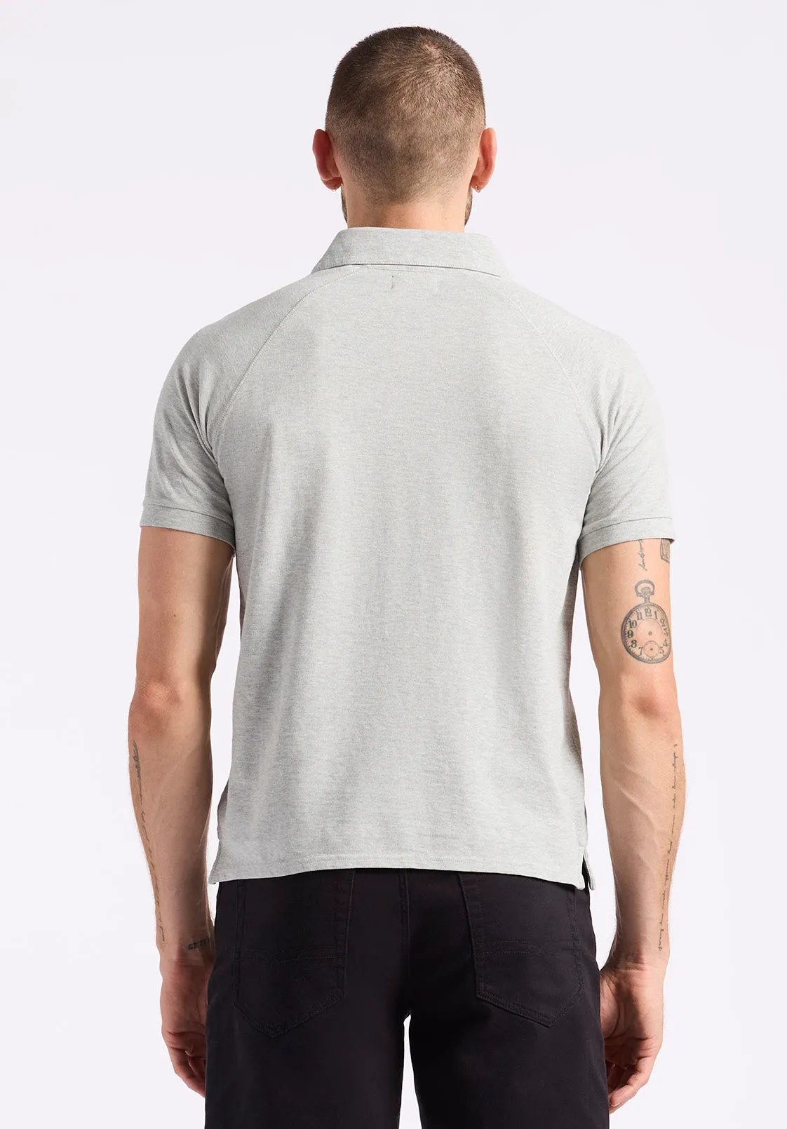 Kindell Men's Short-Sleeve Piqué Polo, Heather Grey - BM24608