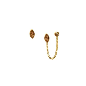 Kitten Gold Chain Earrings