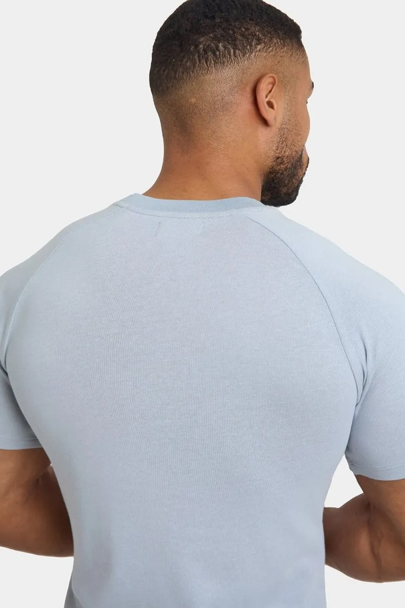 Knit Look T-Shirt in Chalk Blue
