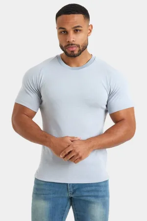 Knit Look T-Shirt in Chalk Blue