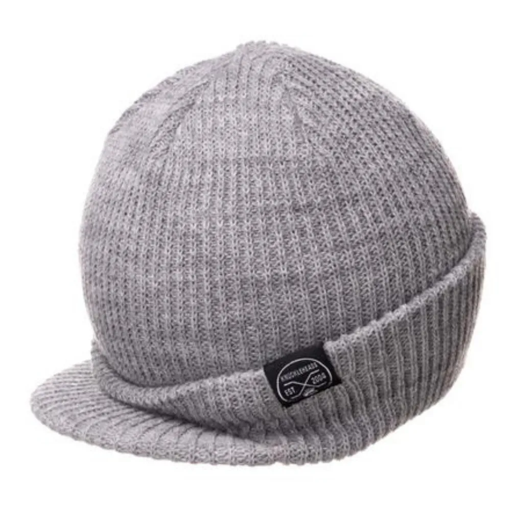 Knuckleheads Grey Baby Boy's Stripe Visor Beanie with Tag