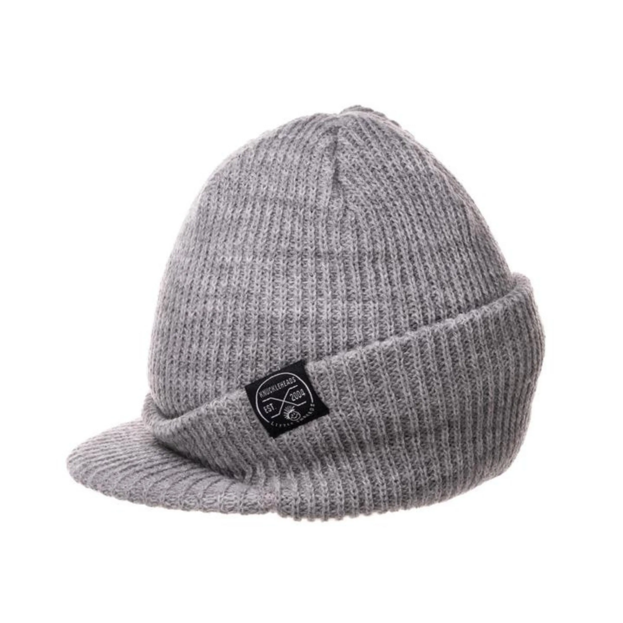 Knuckleheads Grey Baby Boy's Stripe Visor Beanie with Tag