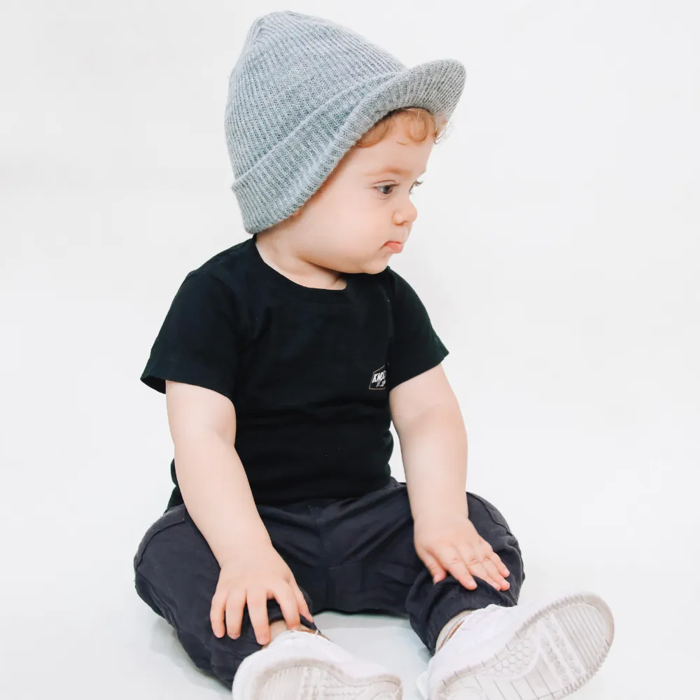 Knuckleheads Grey Baby Boy's Stripe Visor Beanie with Tag