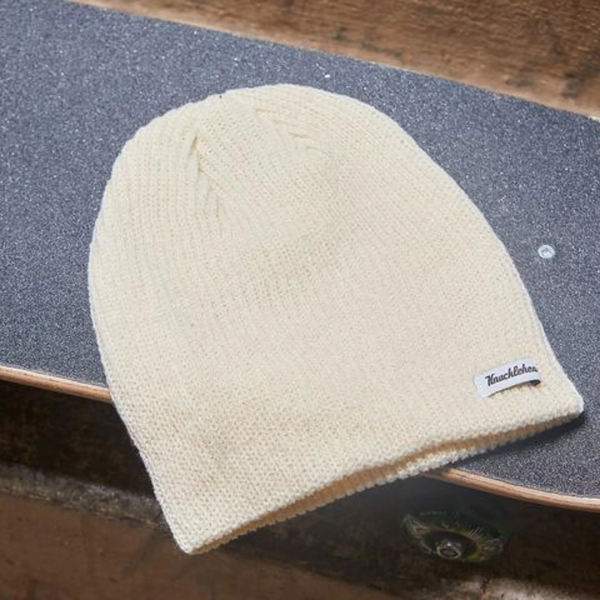 Knuckleheads Ivory Slouchy Beanie For Kids