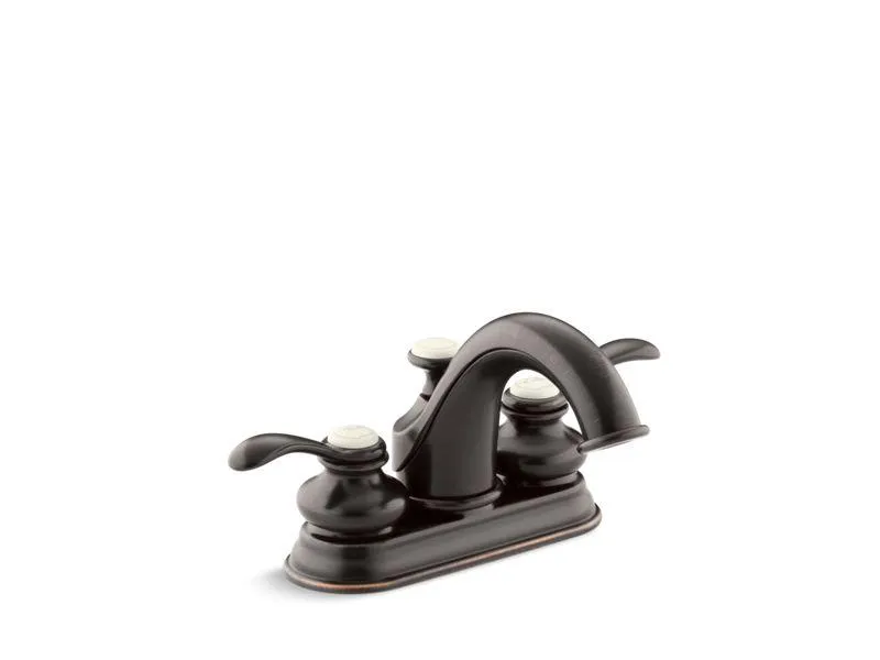 KOHLER K-12266-4 Fairfax Centerset bathroom sink faucet with lever handles