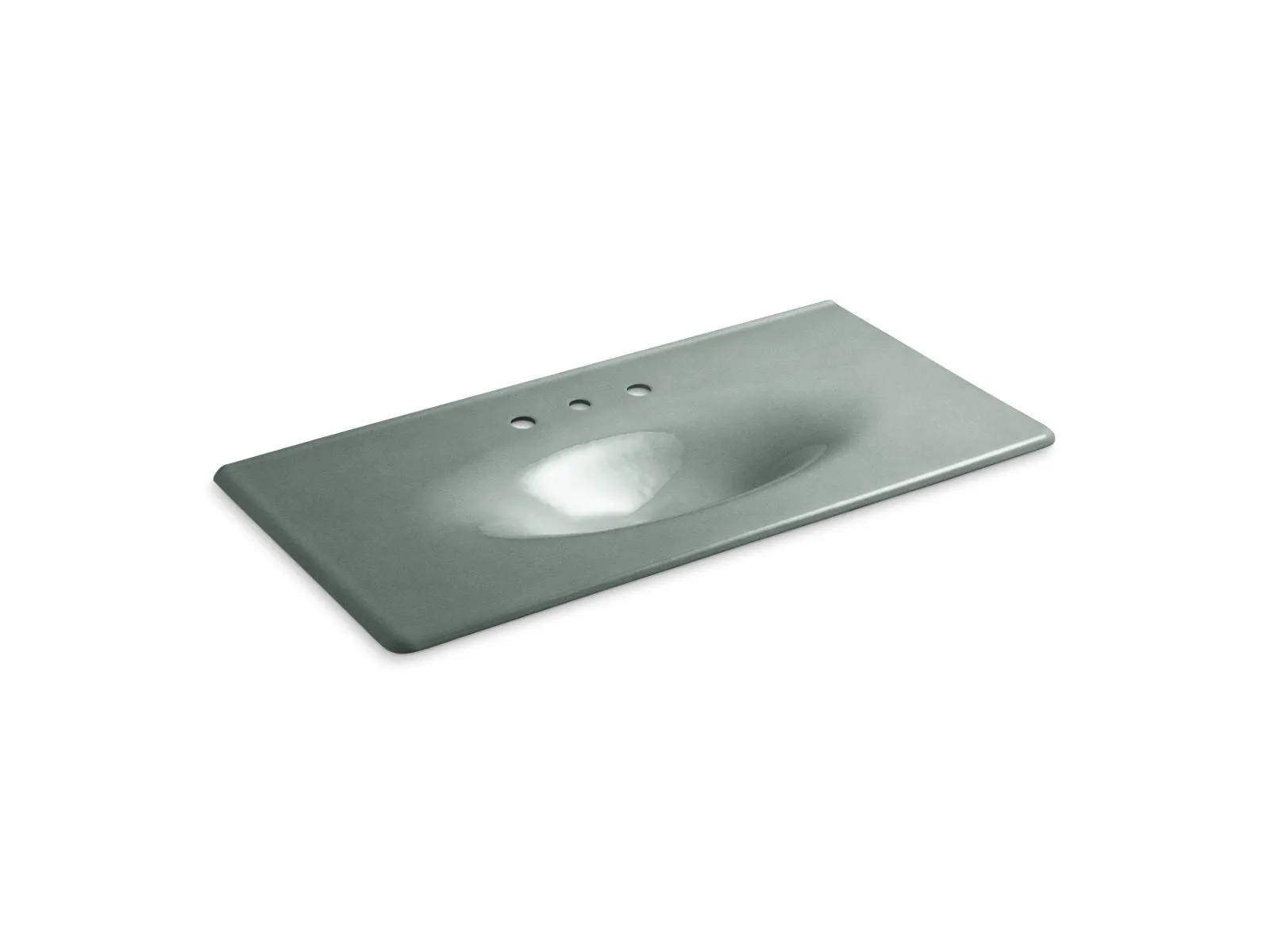 KOHLER K-3052-8 Iron/Impressions 43" Enameled cast iron vanity top with integrated oval sink