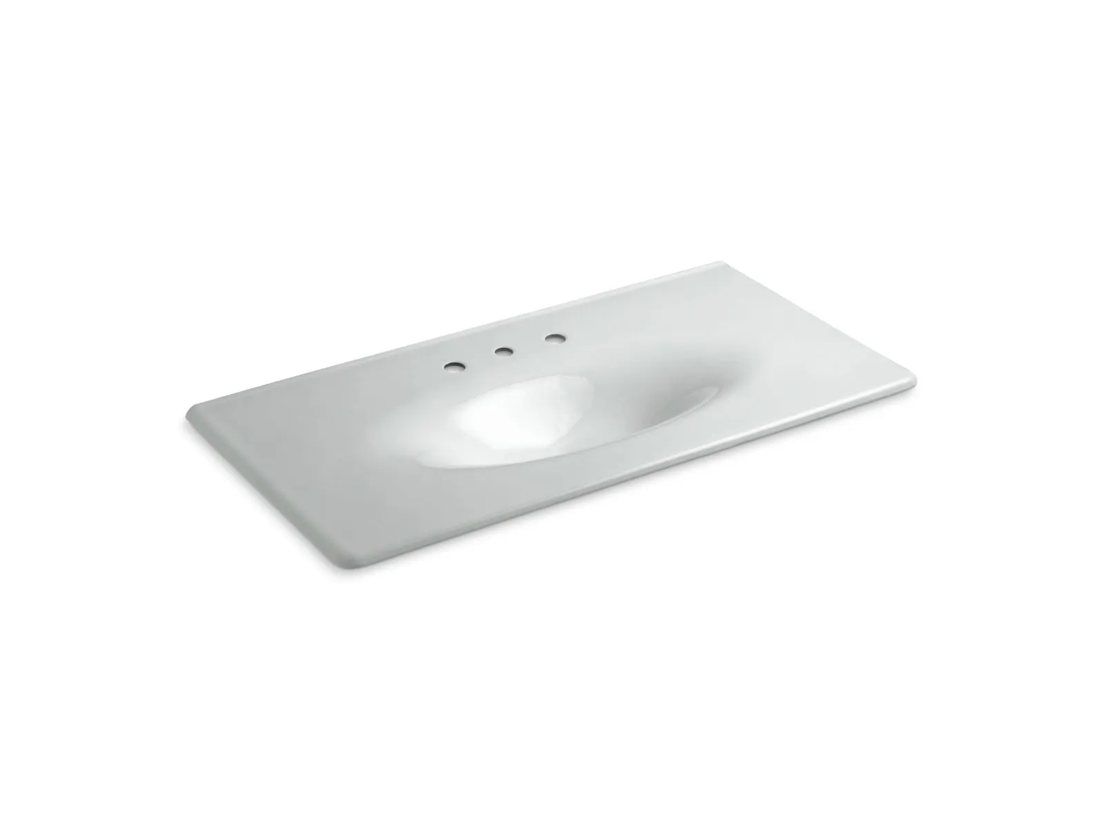 KOHLER K-3052-8 Iron/Impressions 43" Enameled cast iron vanity top with integrated oval sink