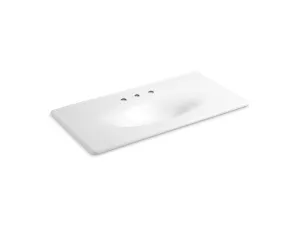 KOHLER K-3052-8 Iron/Impressions 43" Enameled cast iron vanity top with integrated oval sink