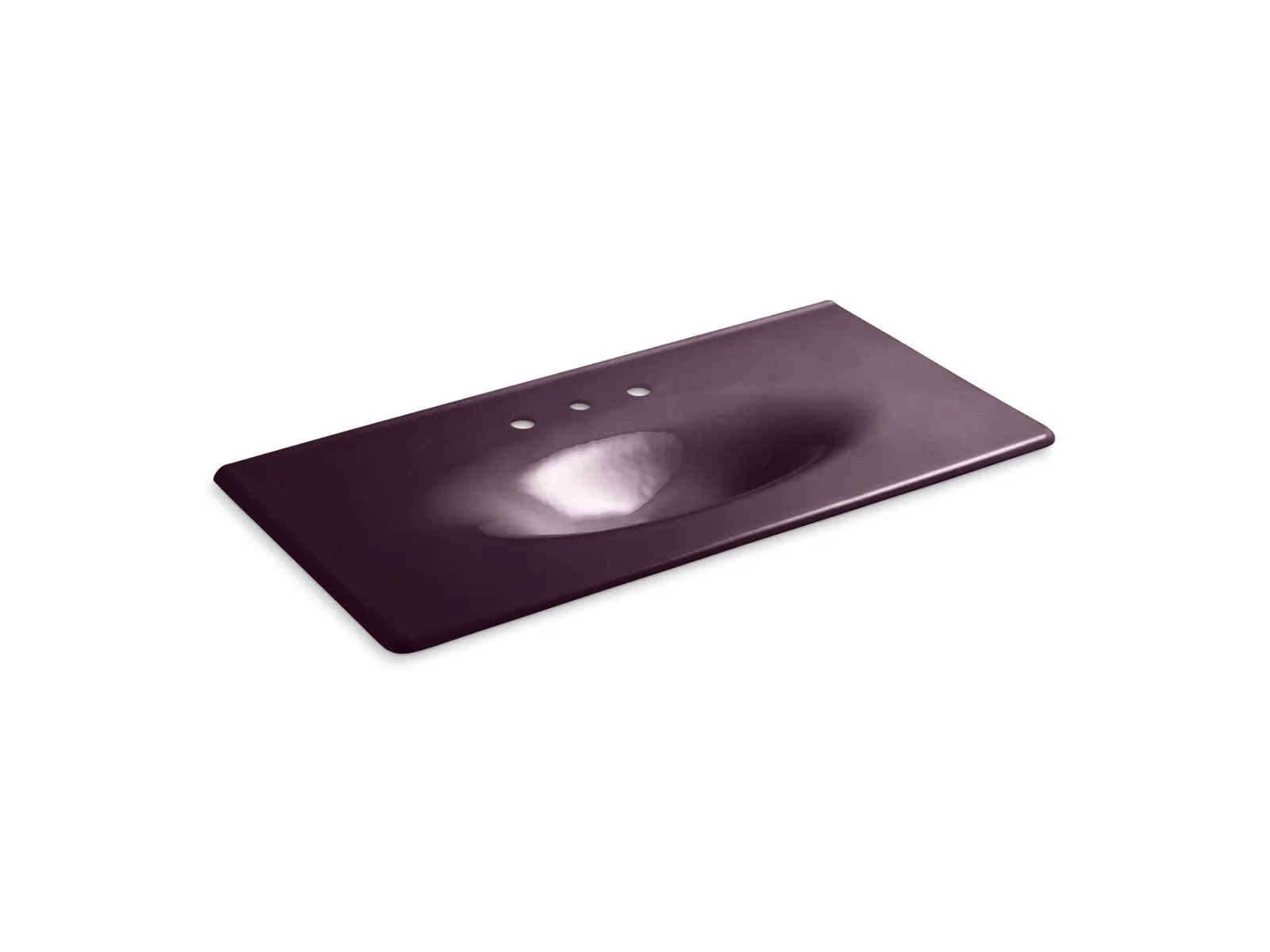 KOHLER K-3052-8 Iron/Impressions 43" Enameled cast iron vanity top with integrated oval sink