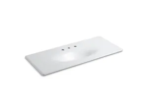 KOHLER K-3053-8 Iron/Impressions 49" Enameled cast iron vanity top with integrated oval sink