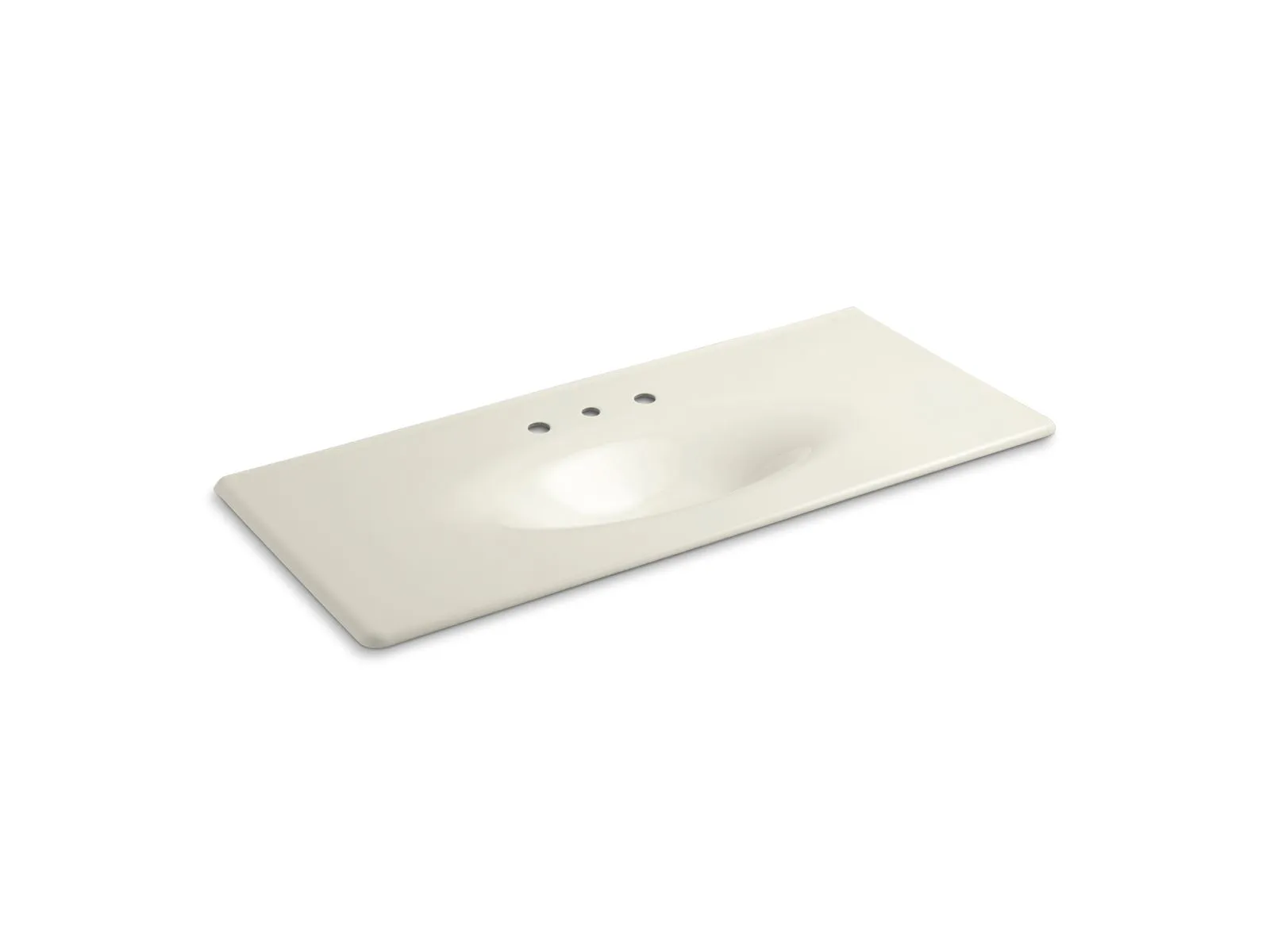 KOHLER K-3053-8 Iron/Impressions 49" Enameled cast iron vanity top with integrated oval sink