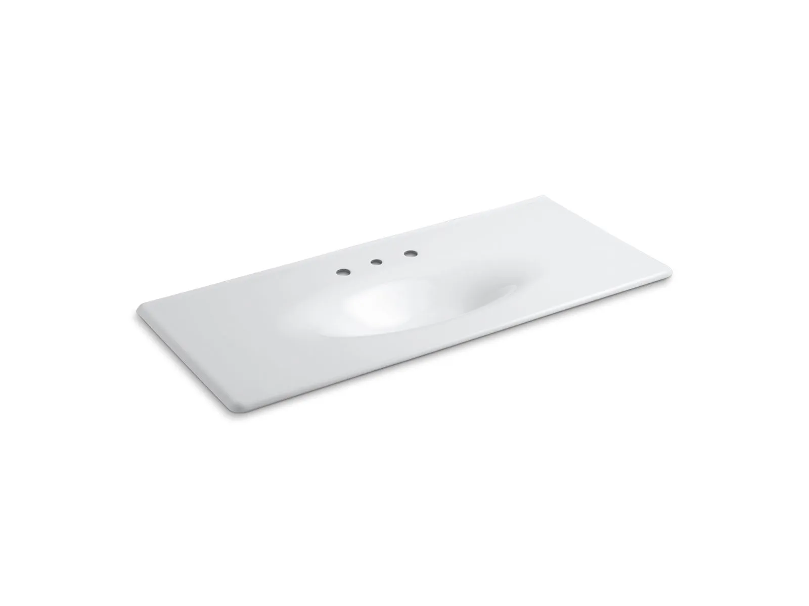 KOHLER K-3053-8 Iron/Impressions 49" Enameled cast iron vanity top with integrated oval sink