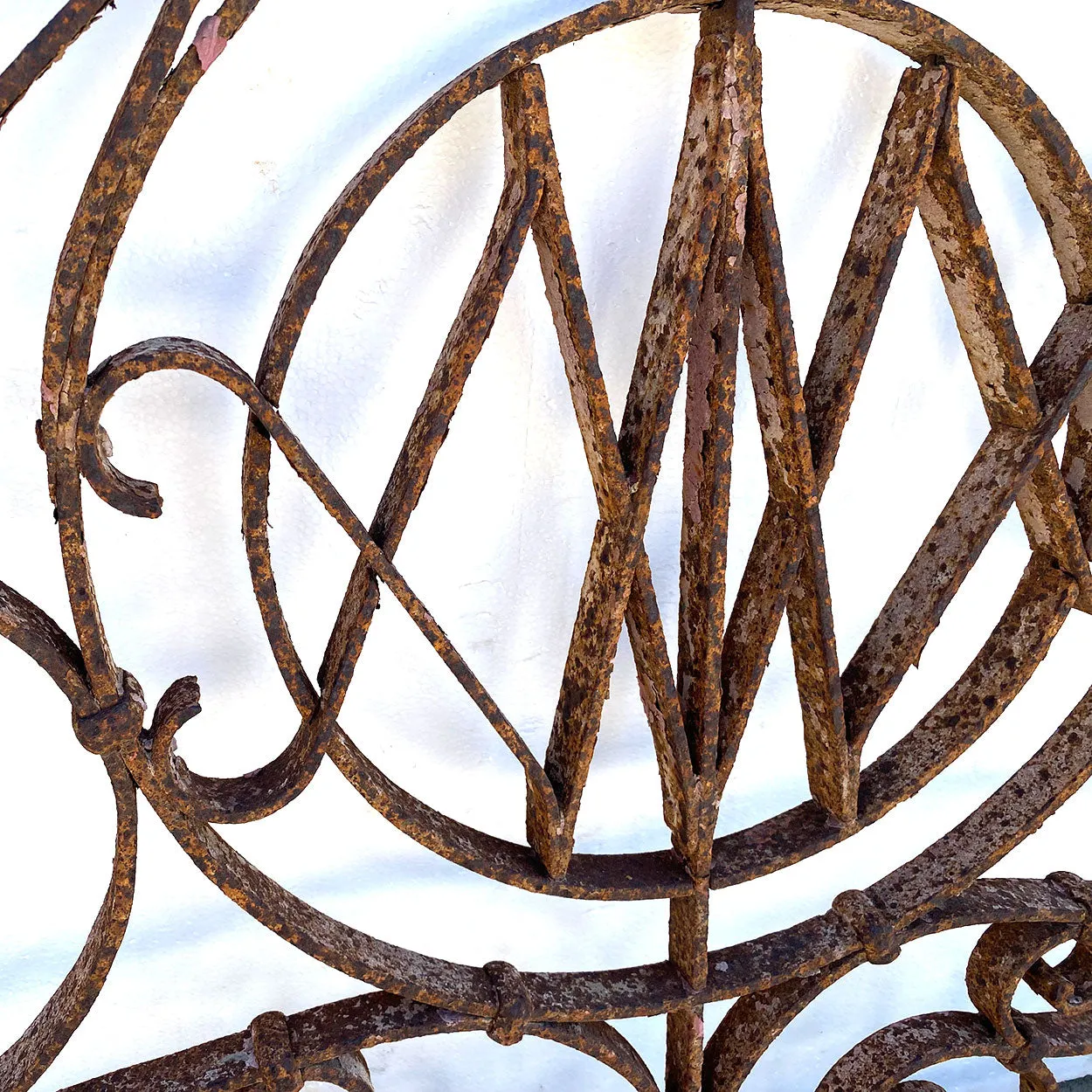 Large French Beaux Arts Wrought Iron Gate / Door Architectural Transom Grille