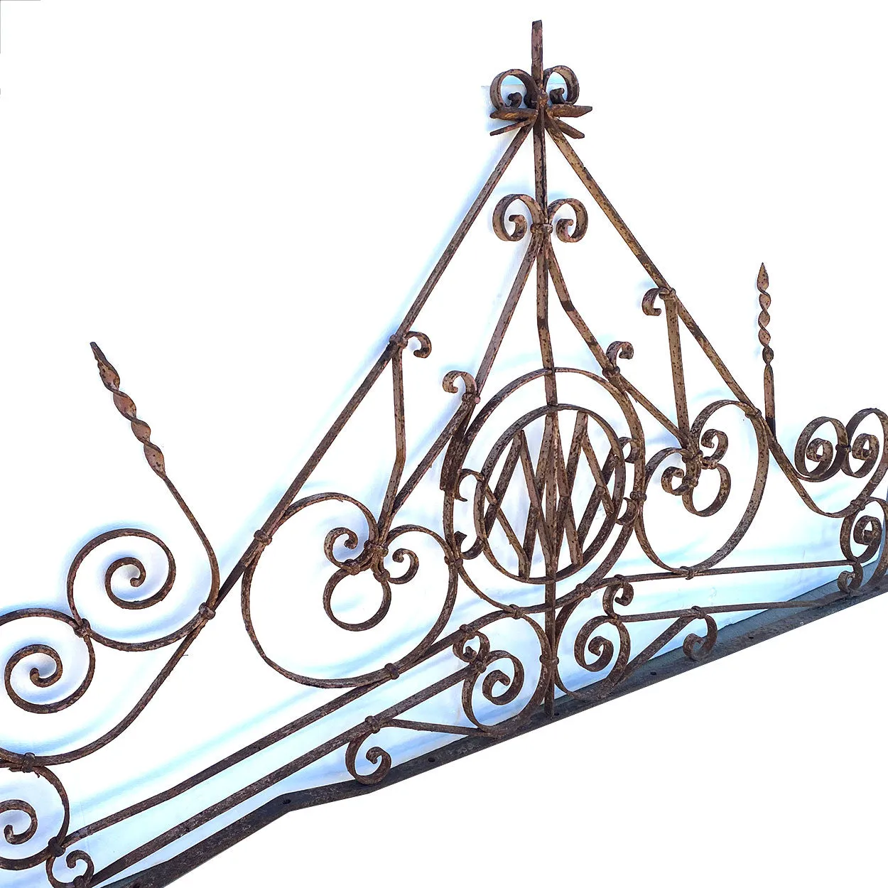 Large French Beaux Arts Wrought Iron Gate / Door Architectural Transom Grille