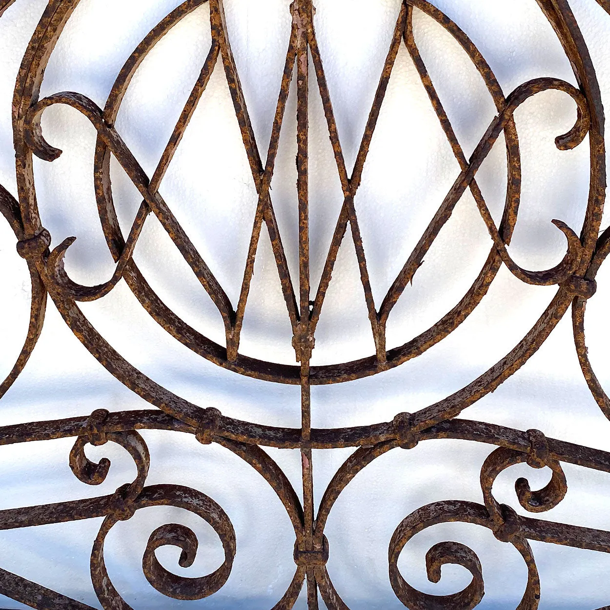 Large French Beaux Arts Wrought Iron Gate / Door Architectural Transom Grille