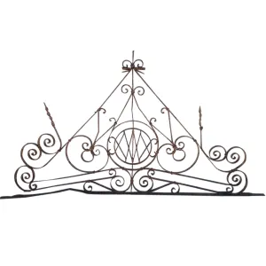 Large French Beaux Arts Wrought Iron Gate / Door Architectural Transom Grille
