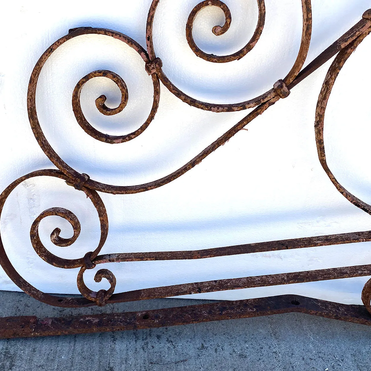 Large French Beaux Arts Wrought Iron Gate / Door Architectural Transom Grille