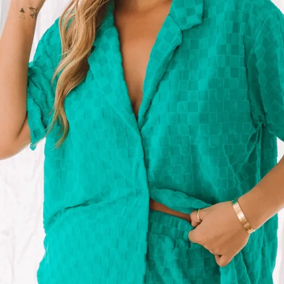 Le Lis Teal 2-Piece Shorts Set