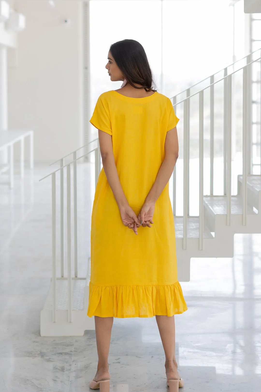 Lemons and Candies Ruffle Hem Dress