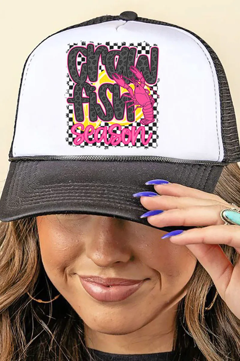 Leopard Luxe Crawfish Season Foam Mesh Back Trucker Cap