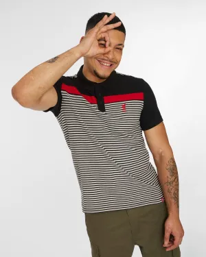 LFC Mens Stripe Colour Block Polo