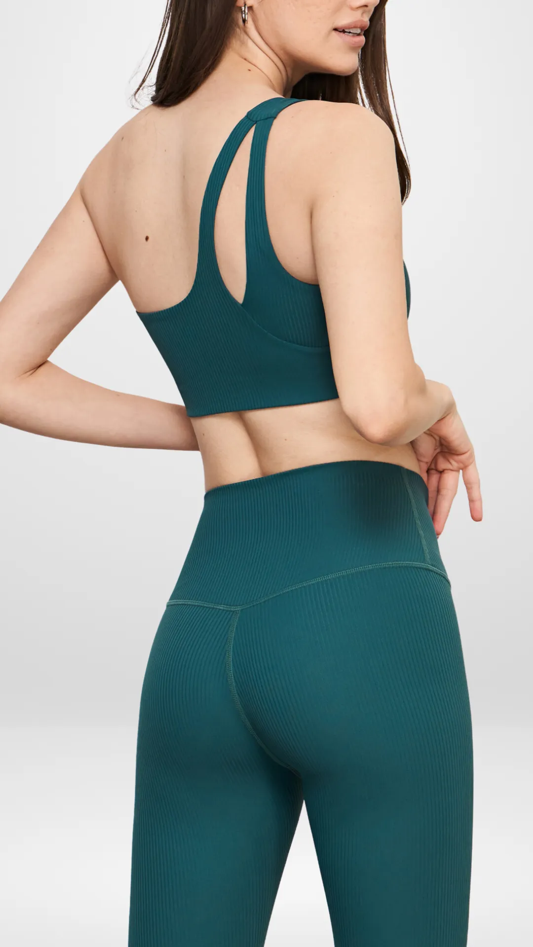 Light Ribbed Aria One-Shoulder Sports Bra