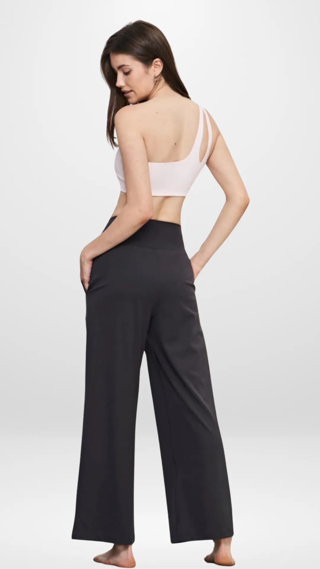 Light Ribbed Aria One-Shoulder Sports Bra