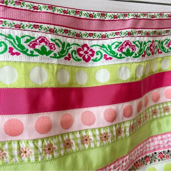 LILLY PULITZER GROSGRAIN RIBBON SKIRT 8 VTG 90S PENCIL BACK ZIP ABOVE KNEE LINED