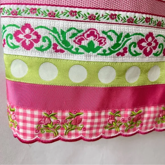 LILLY PULITZER GROSGRAIN RIBBON SKIRT 8 VTG 90S PENCIL BACK ZIP ABOVE KNEE LINED