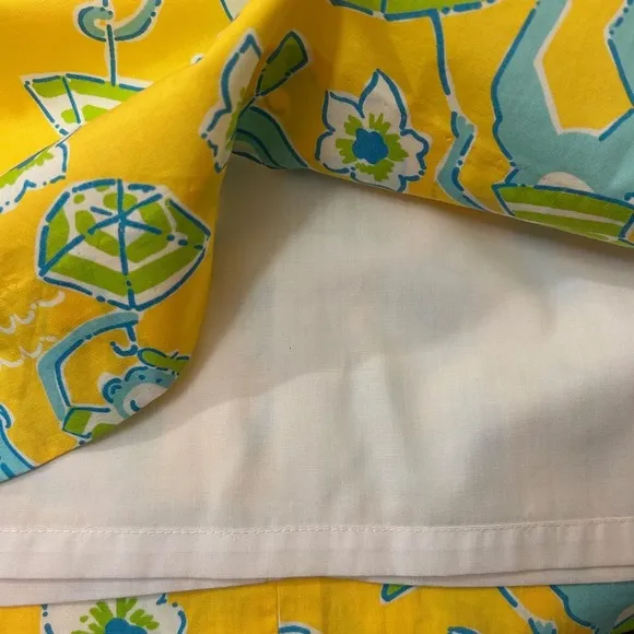 Lilly Pulitzer Les Monkey Print Yellow Skirt Size 6 Vintage White Label
