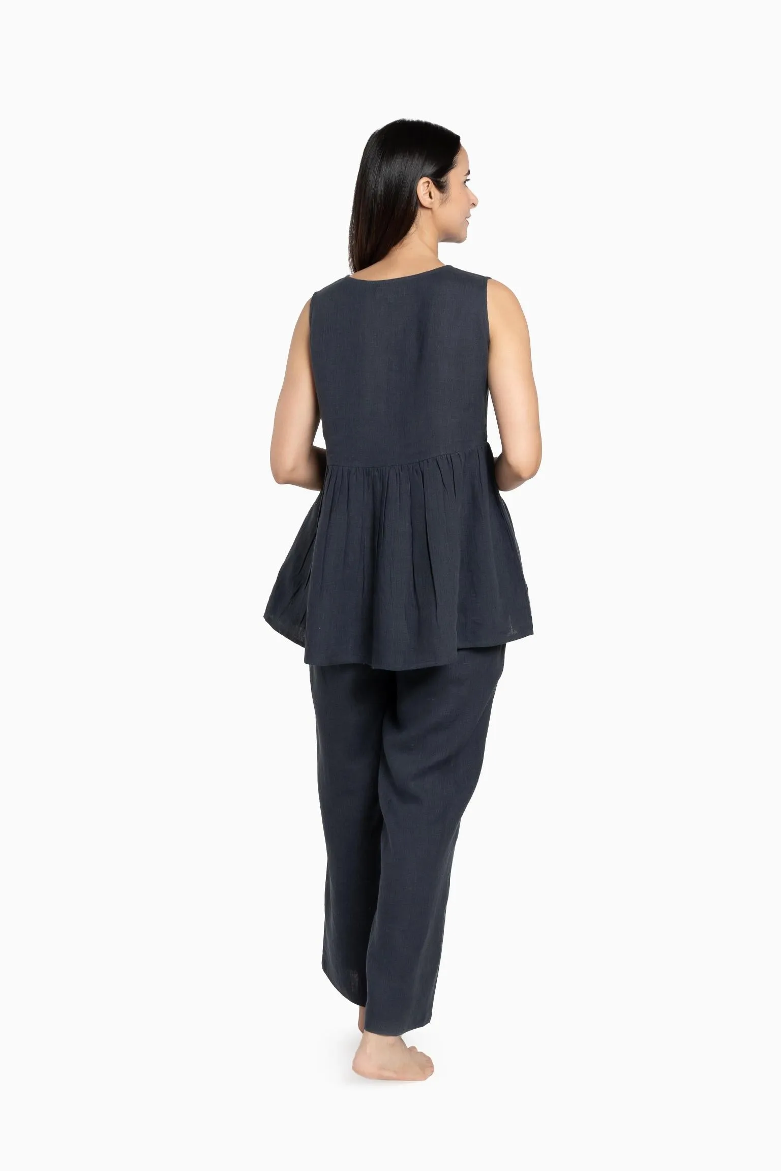 Linen Flavia Co-Ord Set-Stormy Blue