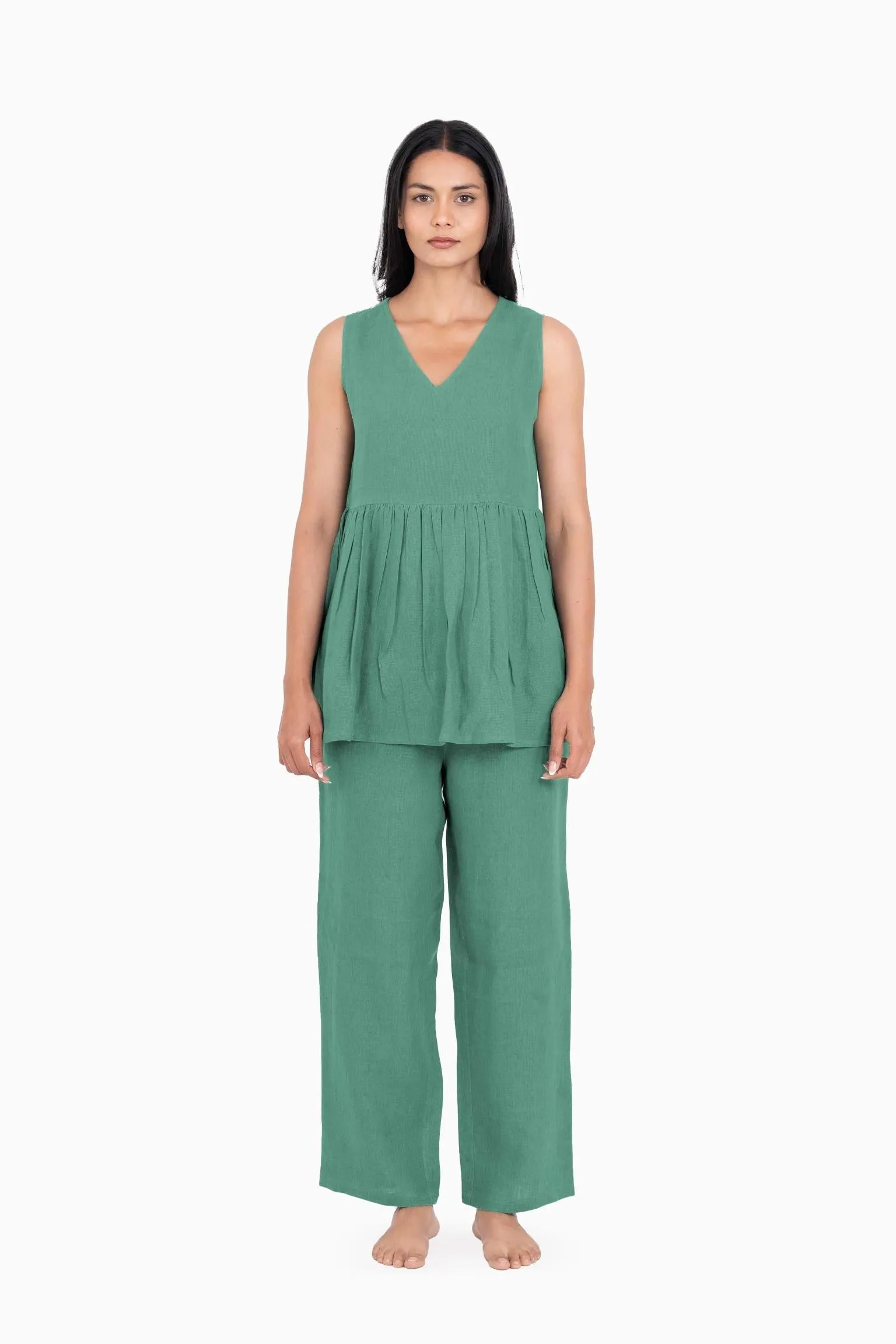 Linen Flavia Co-Ord Set-Stormy Blue