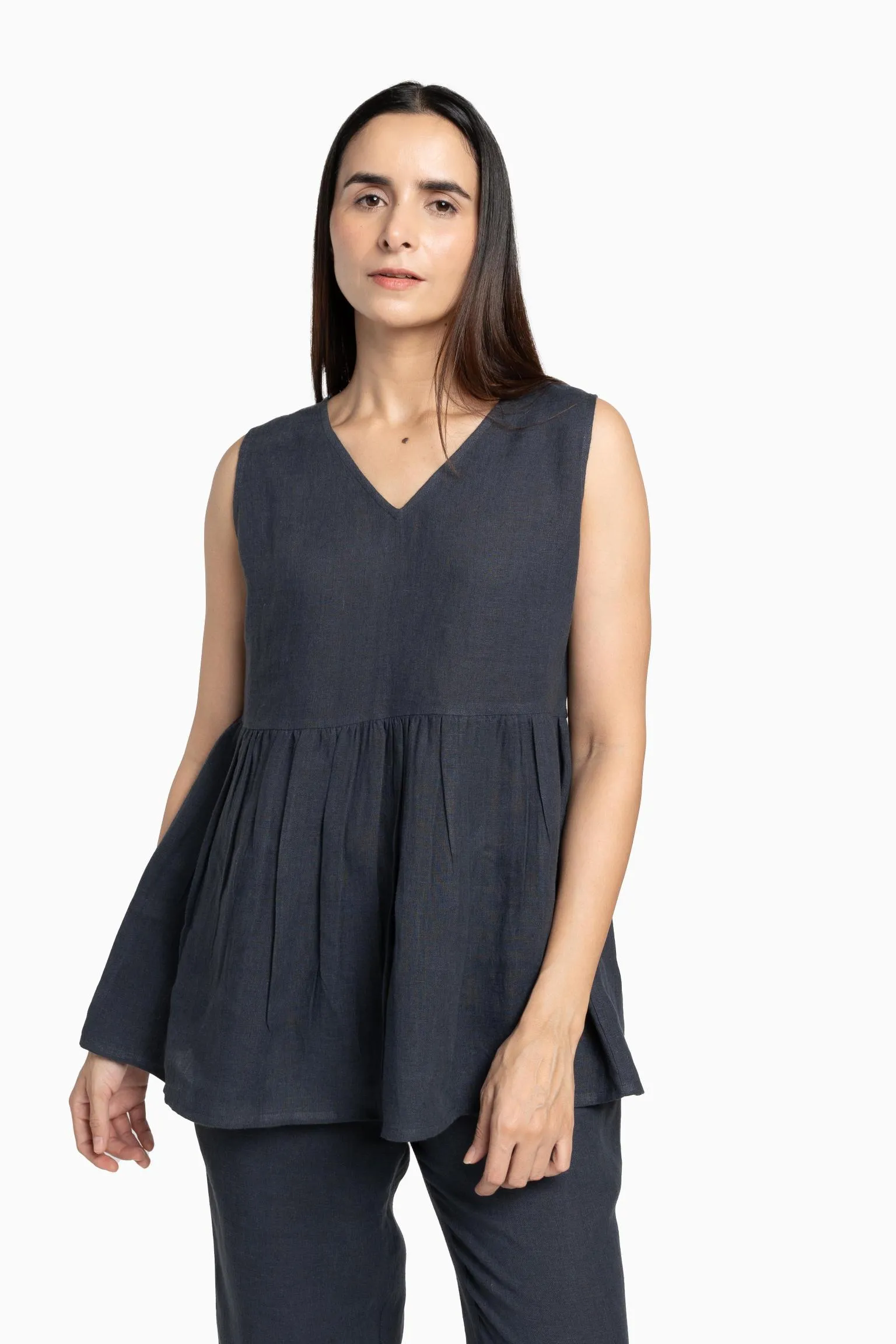 Linen Flavia Co-Ord Set-Stormy Blue