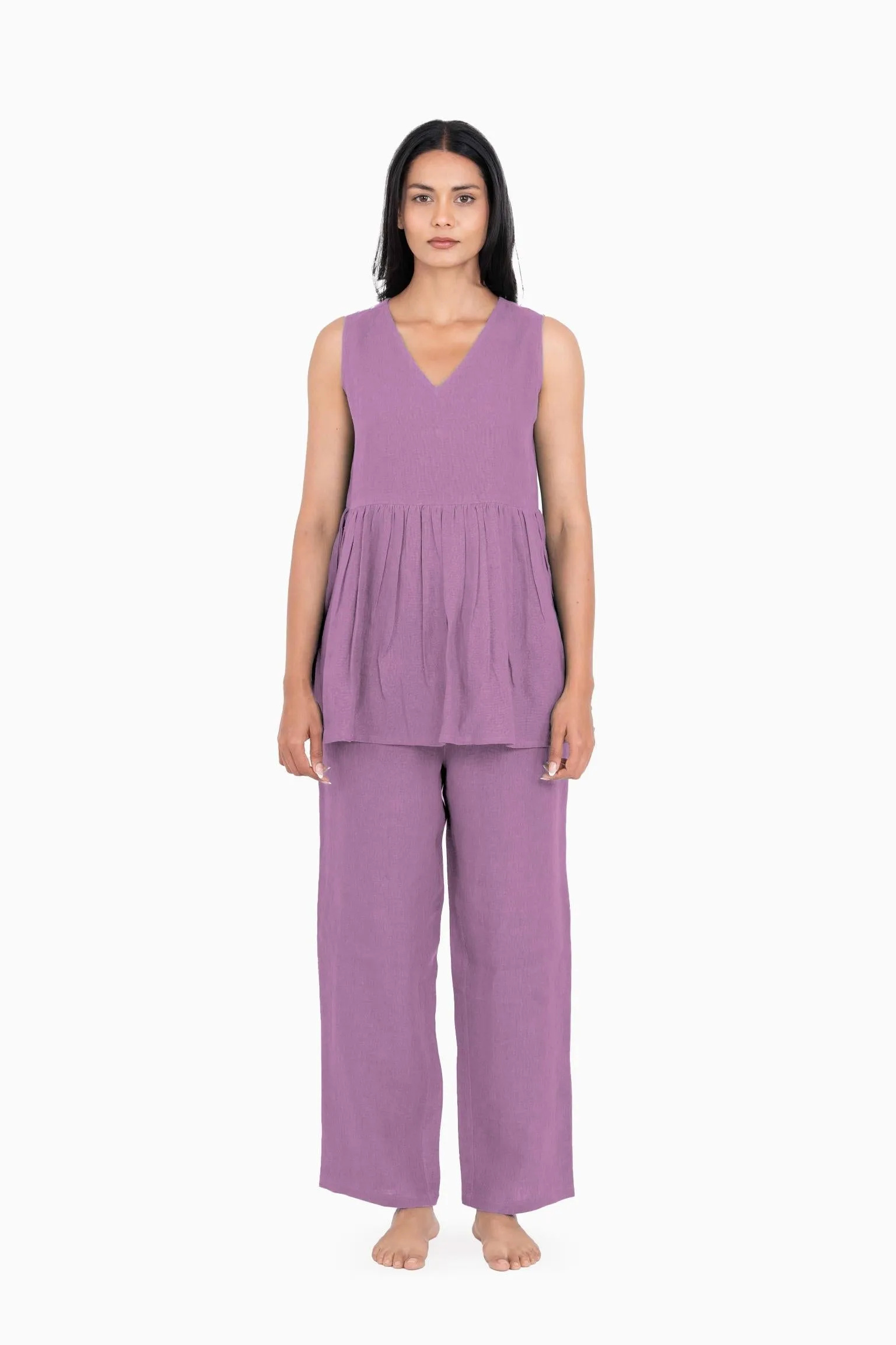 Linen Flavia Co-Ord Set-Stormy Blue