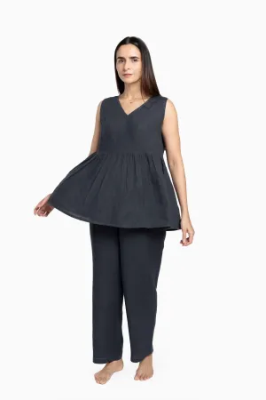 Linen Flavia Co-Ord Set-Stormy Blue