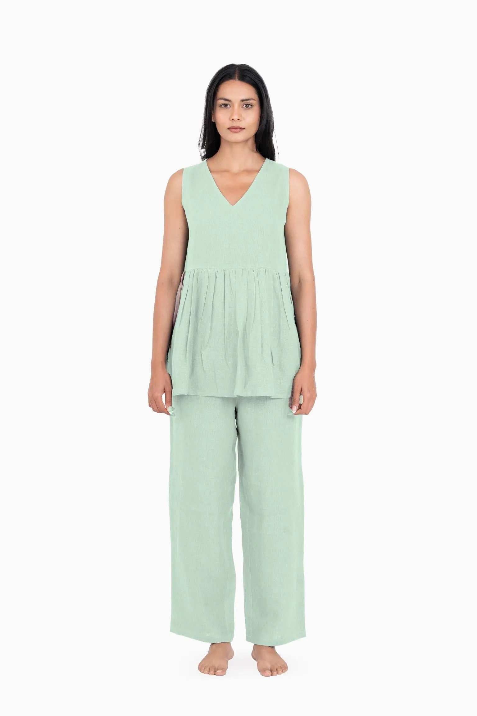 Linen Flavia Co-Ord Set-Stormy Blue