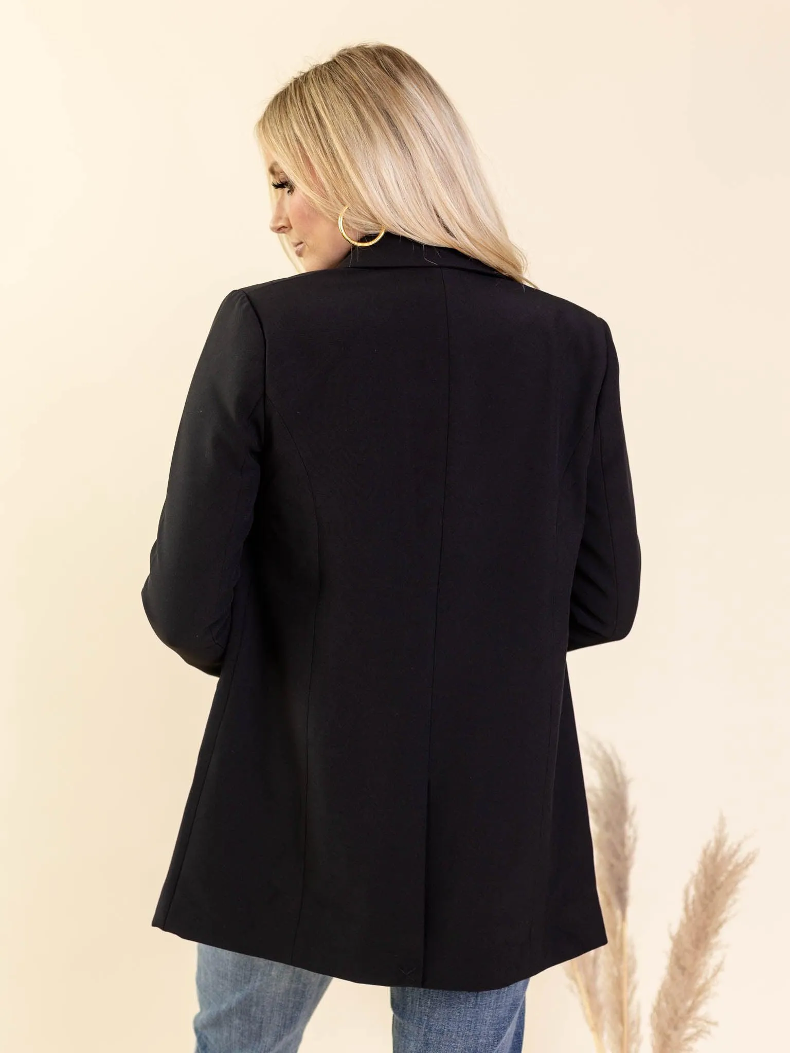 Liverpool Black Button Front Boyfriend Blazer