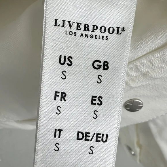 Liverpool Classic Jean Jacket, White S - Stretchy, Casual, Denim, Knit