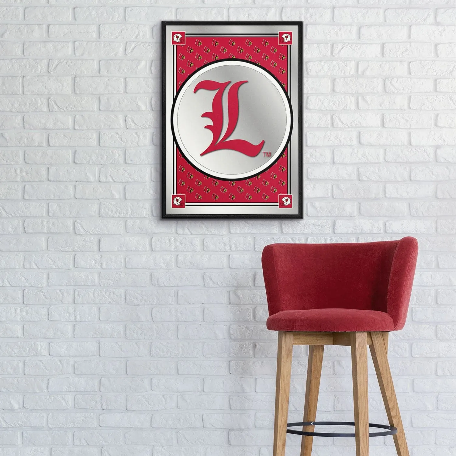 Louisville Cardinals: Team Spirit, L - Framed Mirrored Wall Sign