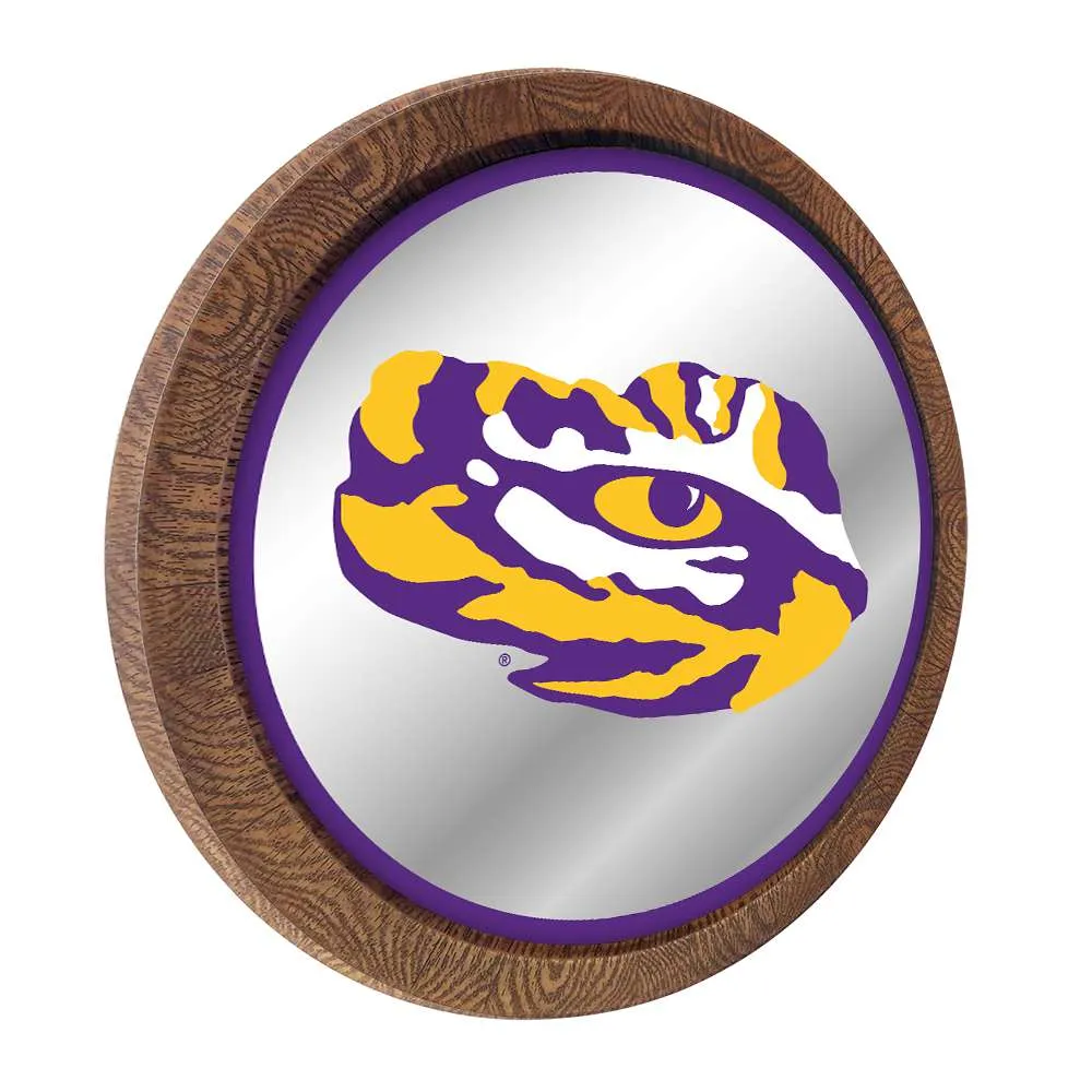 LSU Tigers: Tiger Eye - "Faux" Barrel Top Mirrored Wall Sign