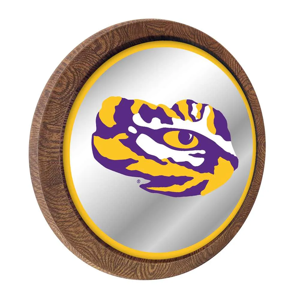 LSU Tigers: Tiger Eye - "Faux" Barrel Top Mirrored Wall Sign