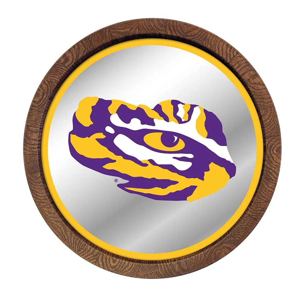 LSU Tigers: Tiger Eye - "Faux" Barrel Top Mirrored Wall Sign