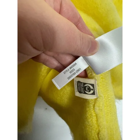 Madewell Size M Brushed V-Neck Sweater Heather Lemon Pullover Alpaca Wool NWT