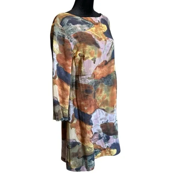 Maeve x Anthropologie Elenora Watercolor Shift Dress Indie Hippie Festival Retro