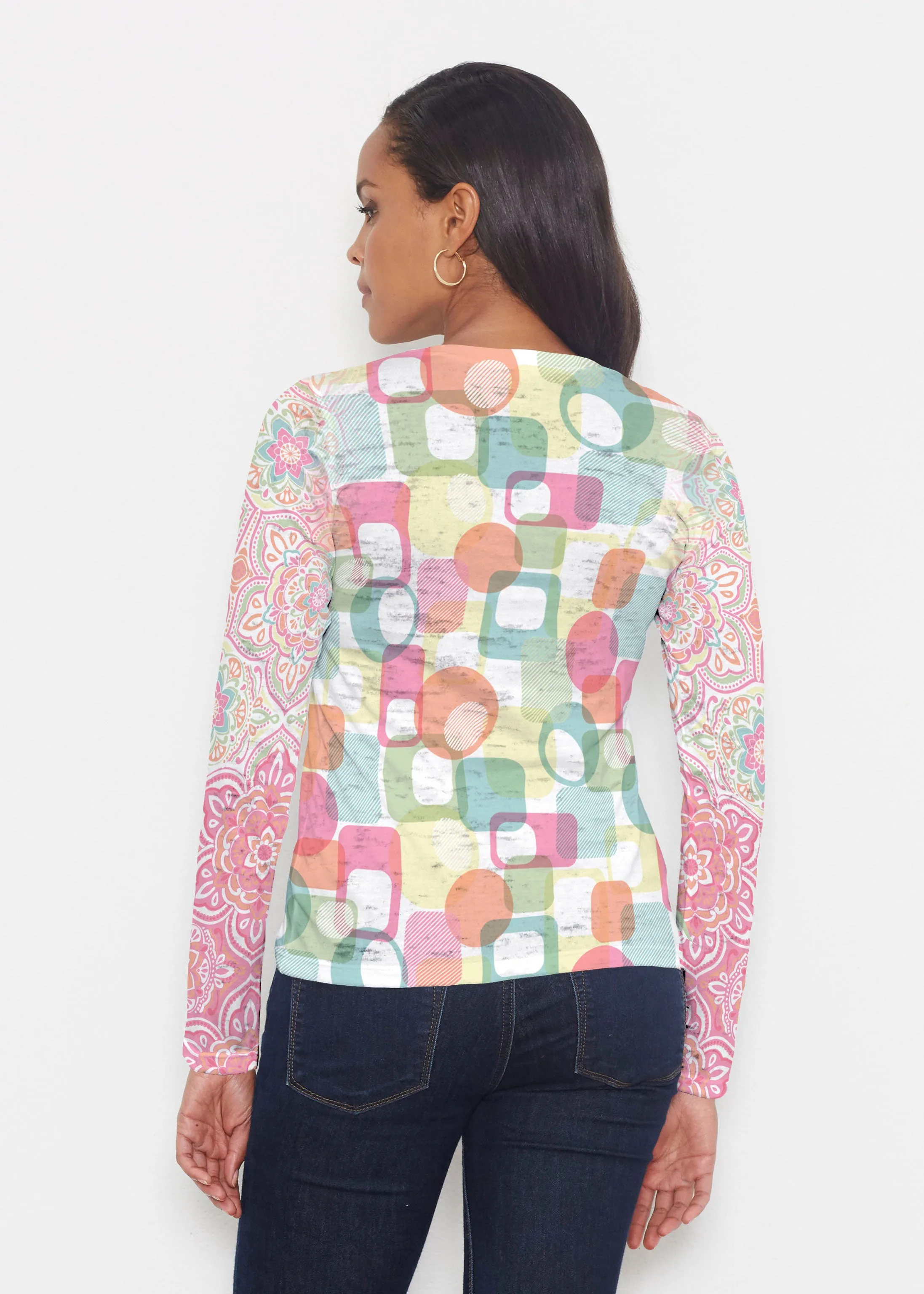 Mandala Geo (13495) ~ Signature Long Sleeve Crew Shirt