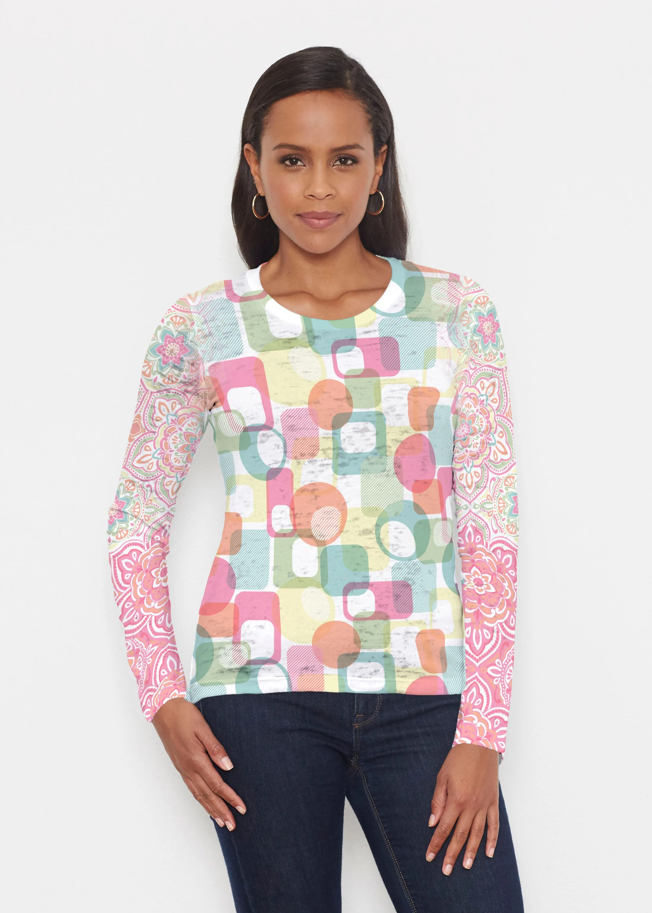 Mandala Geo (13495) ~ Signature Long Sleeve Crew Shirt