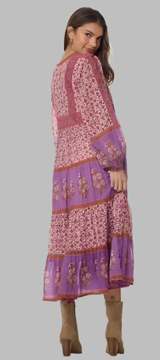 Marilou Printed Dress Long Sleeves Pink